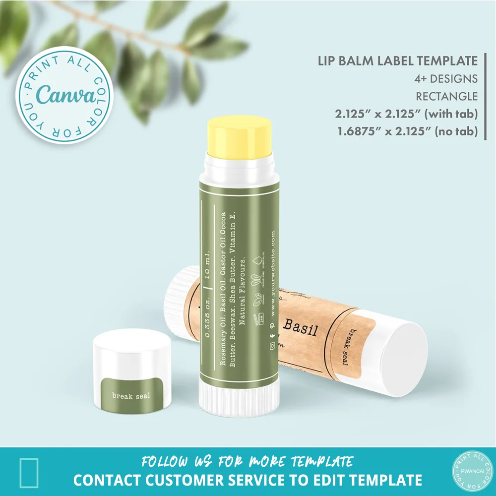 Sticker Label Template - Minimalist Botanical Lip Balm Label Template