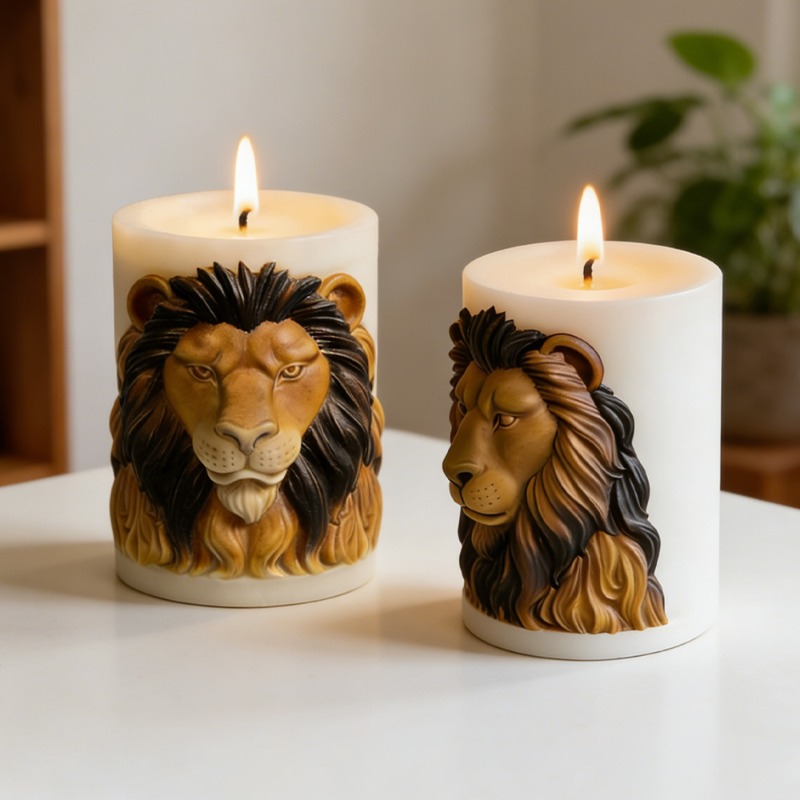 Luxury Candle Supplies Usa - Animals Lion Candle Molds Silicone Candles