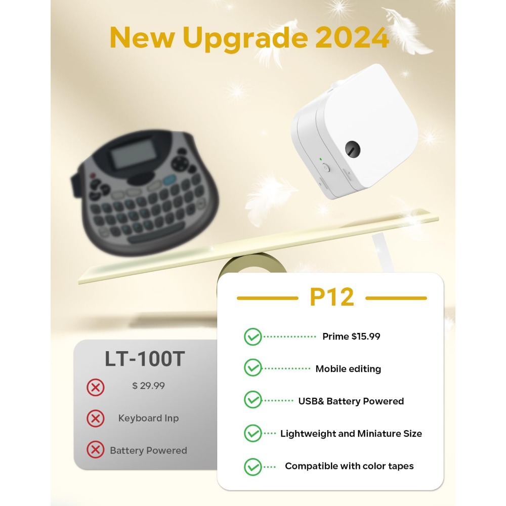 P12 Mini Label Maker Machine w - Sticker Label Template 评论和价格