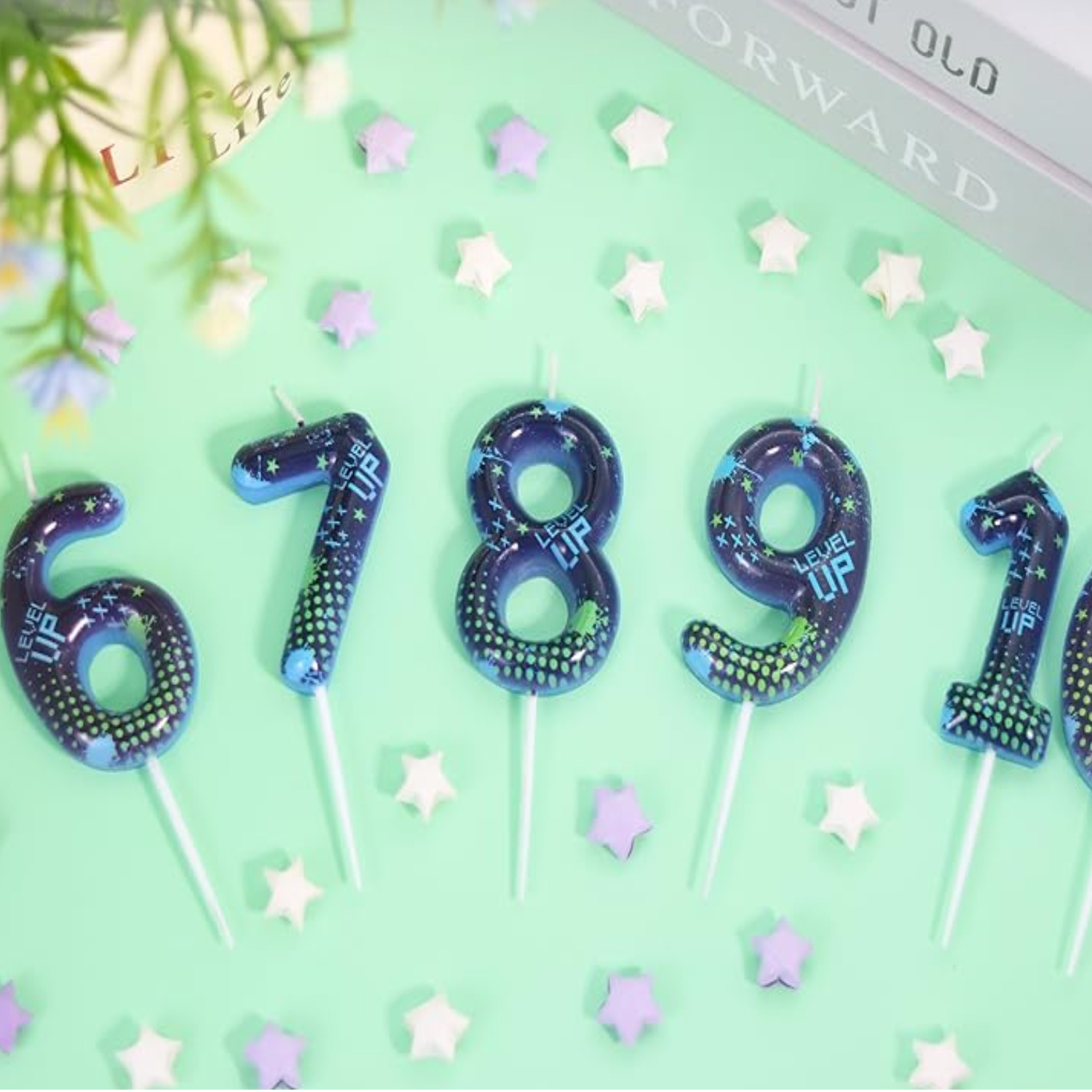 Blue Game Boy 0-9 Birthday Can - Candle Supplies Video 评论和价格