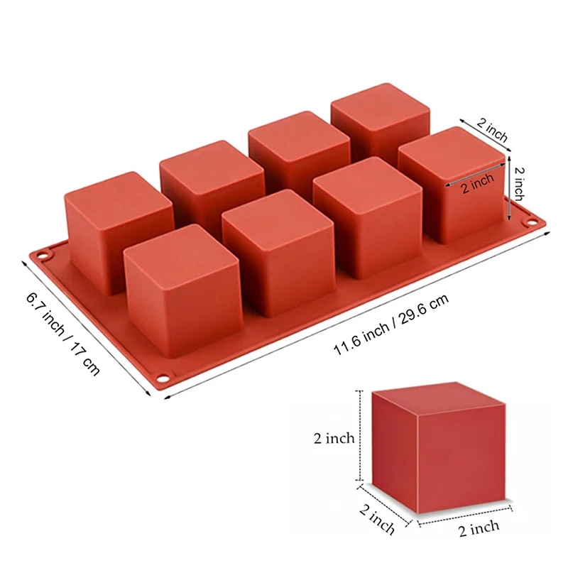 8 Cavity Square Mousse Cake Mo - Candle Supplies Eu 评论和价格