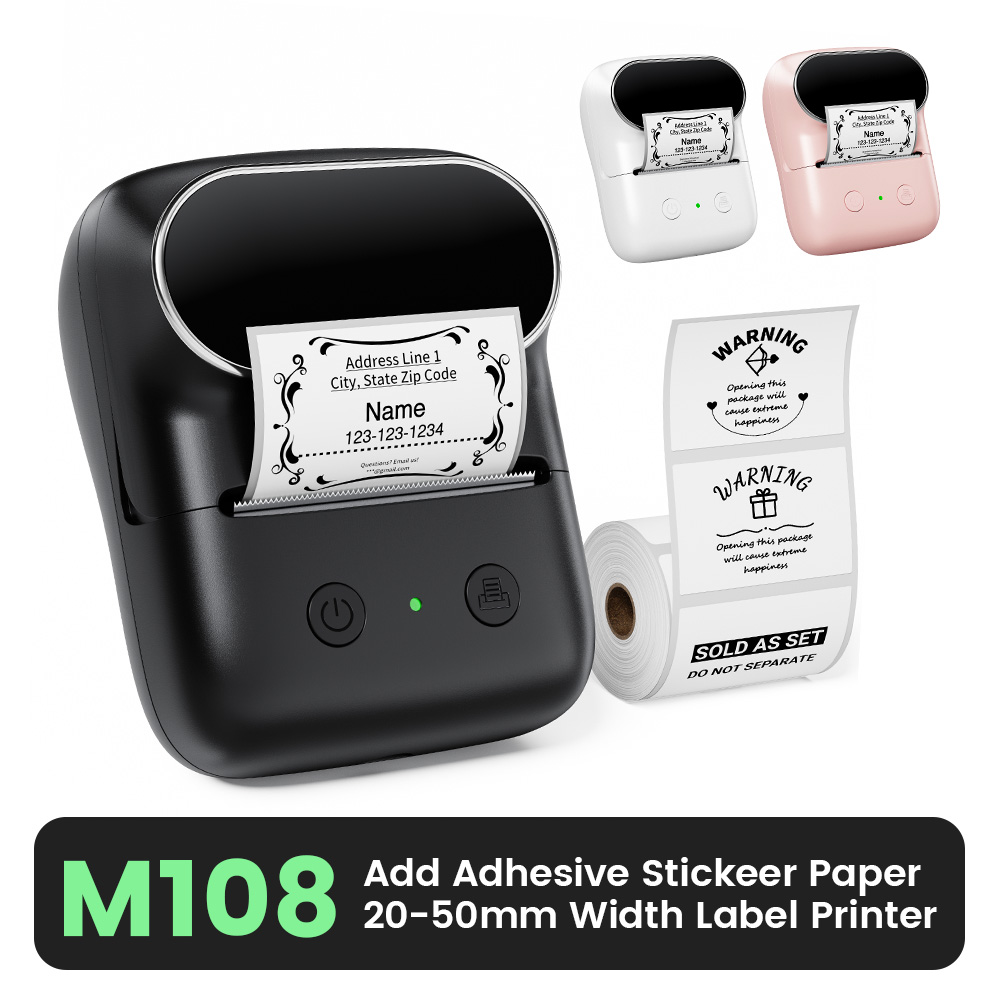 M108 Wireless Bluetooth Label  - Sticker Label Template 评论和价格
