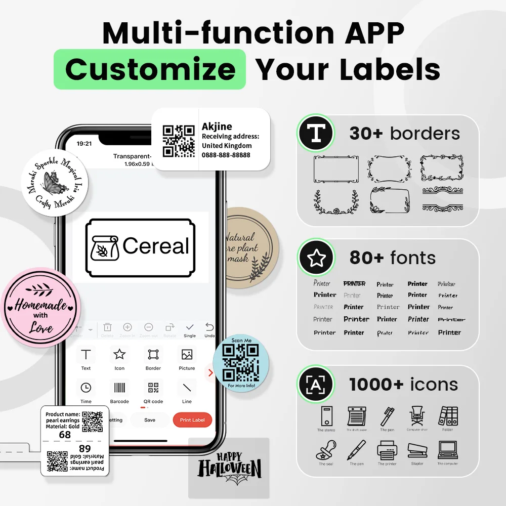 M108 Wireless Bluetooth Label  - Sticker Label Template 评论和价格