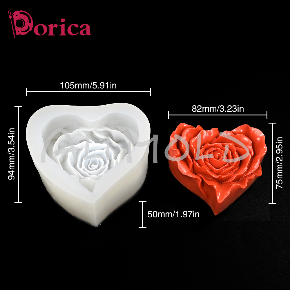 Rose Heart Silicone Candle Mol - Candle Supplies Eu 评论和价格